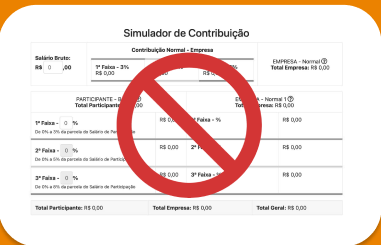 Simulador de contribuição antigo, com tabela de faixas, substituído pelo novo simulador